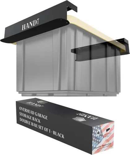 Vista 10 de Estante de almacenamiento de garaje con base en Estados Unidos, rieles de techo de metal resistente conectables, sistema de estantería