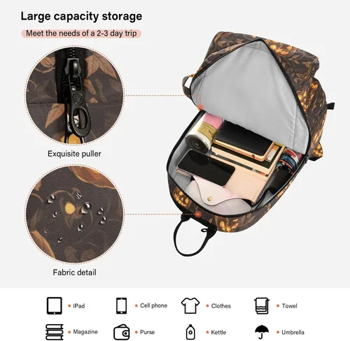 Vista 6 de Bolsa de tenis unisex resistente al agua, color amarillo gótico, calabaza de Halloween, bolsa de viaje deportiva para tenis, bádminton, bolsa