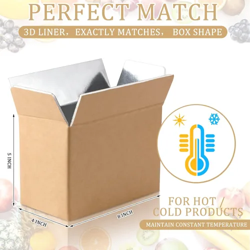 Vista 2 de Caja de envío aislada, caja de cartón con doble aislamiento frío con cajas de espuma de aluminio, kits de mudanza, contenedores de envío de espuma