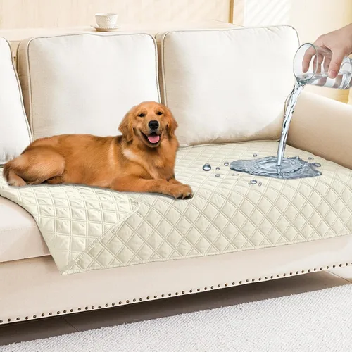Vista 198 de Smiry Funda Impermeable para Cama de Perro Manta para Mascotas, Manta Suave y Lavable para Perros para Muebles Cama Sofá Sofá Reversible, a Cuadros