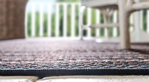 Vista 4 de Unique Loom - Tapete para exteriores de la colección Border, cuadriculado (2.2 pies x 3.1 pies, rectangular, color marrón/negro)