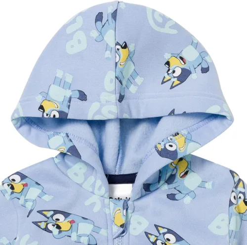Vista 4 de Bluey Conjunto de sudadera con capucha de vellón con cremallera para niños pequeños a niños grandes