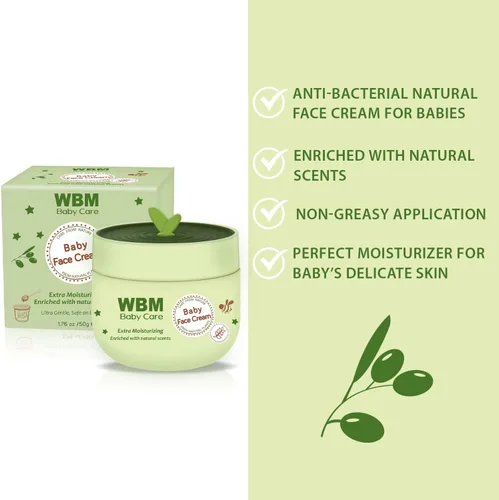 Vista 6 de WBM Care Baby Gift Set 5 productos esenciales para el cuidado de la piel del bebé: loción para bebés, champú para bebés, crema facial, polvo