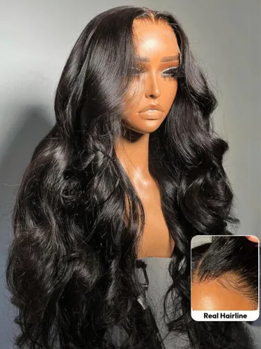 Vista 4 de UNICE - Pelucas de cabello humano con cierre de encaje HD de 5 x 5, con mezcla Blendaway, sin pegamento, onda corporal, con cordón de ajuste