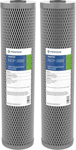 Vista 6 de Pentair Pentek NCP-10 Filtro de agua de carbono, 10 pulgadas, cartucho de filtro plisado impregnado de carbono sin celulosa, 10 x 2.5 pulgadas, 10