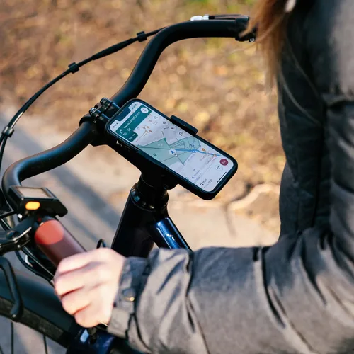 Vista 7 de Loop Micro Mount - Soporte de teléfono de bicicleta súper compacto para iPhone y Samsung - Soporte de tapa de vástago de metal, fácil instalación