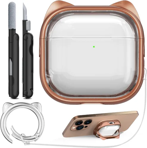 Vista 49 de RFUNGUANGO AirPods Pro Funda Transparente TPU Suave Transparente Blanco