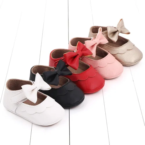 Vista 6 de Zapatos Mary Jane para bebés y niñas, suela de goma antideslizante, zapatillas de ballet para vestido de princesa, zapatos de boda, zapatos de cuna