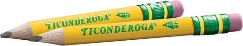 Vista 6 de Ticonderoga Mis primeros lápices cortos triangulares con estuche de madera, #2 HB suave, con borradores, amarillos, 4