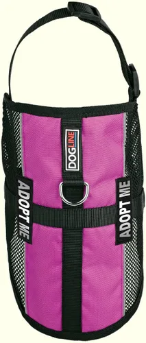 Vista 64 de Dogline MaxAire - Chaleco de malla para perros de 13 a 16 pulgadas y 2 parches extraíbles Adopt Me, talla S, color negro