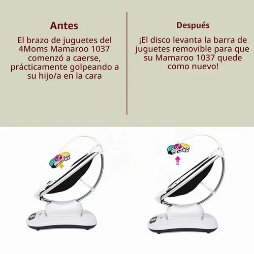 Vista 2 de Repuesto de conector móvil, accesorio de conversión de poste de juguete para soporte de juguete modelo 1037 de 4moms Mamaroo