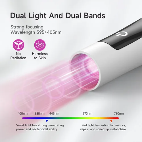 Vista 5 de Halmai Lámpara de uñas UV de mano para esmalte de gel, mini luz roja portátil con LED, secadora USB recargable inalámbrica, herramienta de salón