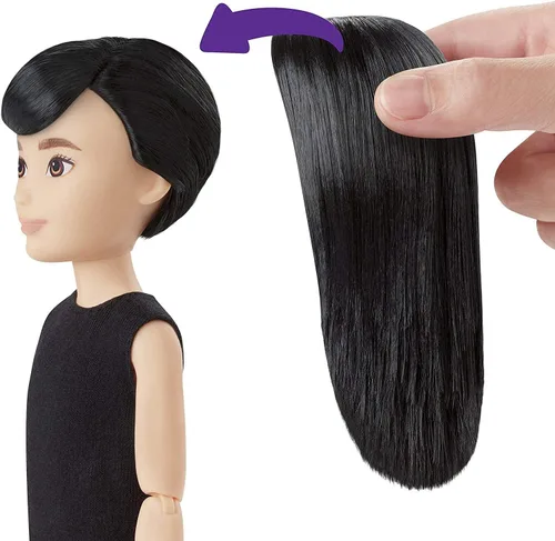 Vista 5 de Creatable World Deluxe - Kit de personajes personalizable, pelo liso negro