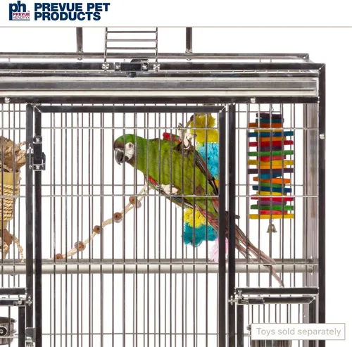 Vista 8 de Prevue Pet Products Jaula de acero inoxidable para pájaros, acero inoxidable, mediana