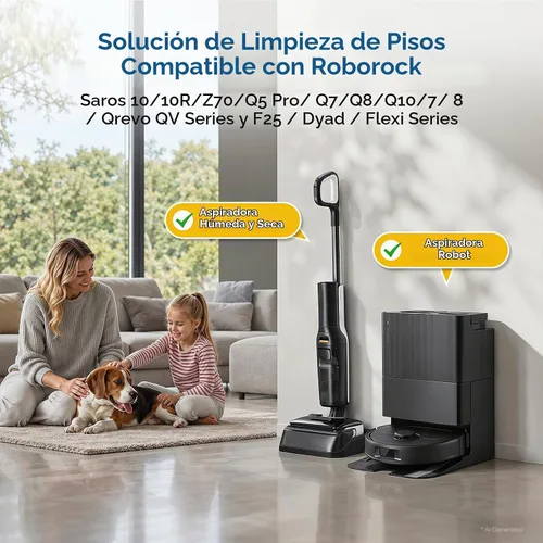 Vista 2 de 2 x 1L Floor Cleaning Solution for Roborock Robot Vacuum & Wet Dry Vacuum