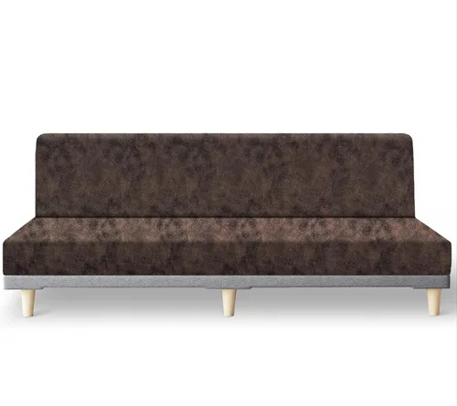 Vista 40 de molasofa - Funda elástica para futón de aspecto de cuero, cubierta para sofá sin brazos, protector de muebles con parte inferior elástica, funda