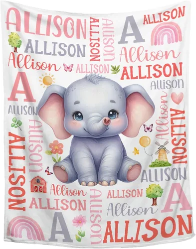 Vista 35 de Manta de conejo personalizada para niños y niñas, manta de bebé ultra suave, regalo personalizado, decoración de manta con nombre, 30 x 40 pulgadas