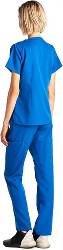 Vista 5 de Dagacci uniforme médico elastizado ultrasuave con bolsillo delantero, para mujer