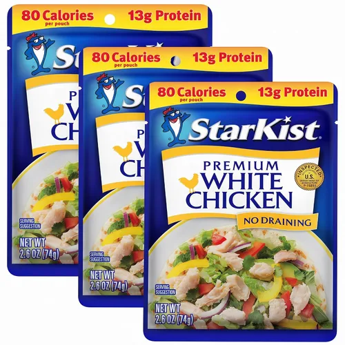 Vista 13 de StarKist Pollo blanco premium, bolsa de 2.6 onzas, paquete de 1