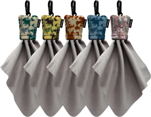Vista 14 de SPUDZ Paquete variado clásico Tres toallas de microfibra de 10 x 10 pulgadas con bolsas de neopreno Paños de limpieza de microfibra premium