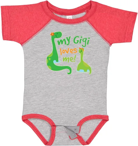 Vista 14 de inktastic My Gigi Loves Me Grandson - Body de dinosaurio para bebé 0020 Blanco