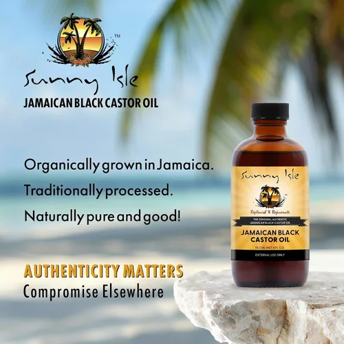 Vista 7 de Sunny Isle Aceite de ricino negro de Jamaica 4 oz 100% Natural para el cabello, el cuero cabelludo y el cuidado de la piel