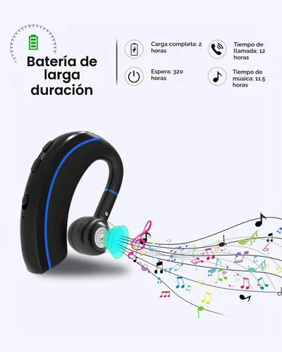 Vista 5 de NANAMI Auriculares Bluetooth, auricular Bluetooth V5.0, auriculares ultraligeros de 320 horas con micrófono giratorio, auriculares manos libres