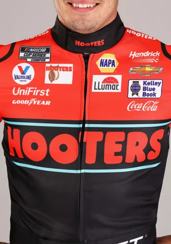 Vista 3 de Disfraz de Uniforme NASCAR Chase Elliott Hooters para Hombre Multicolor