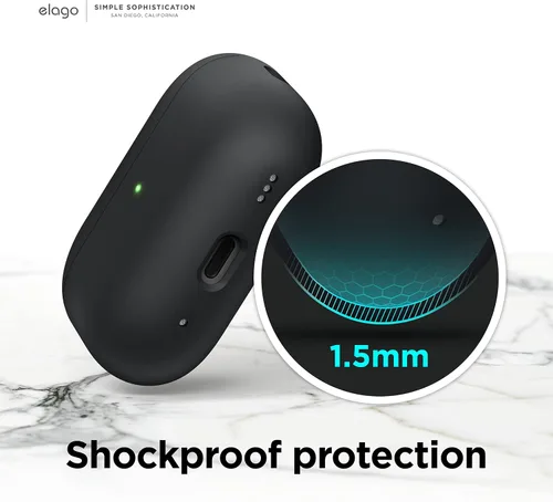 Vista 6 de elago Liquid Hybrid - Funda para AirPods Pro 2 con cordón, compatible con AirPods Pro de 2ª generación, protección de triple capa, resistente al