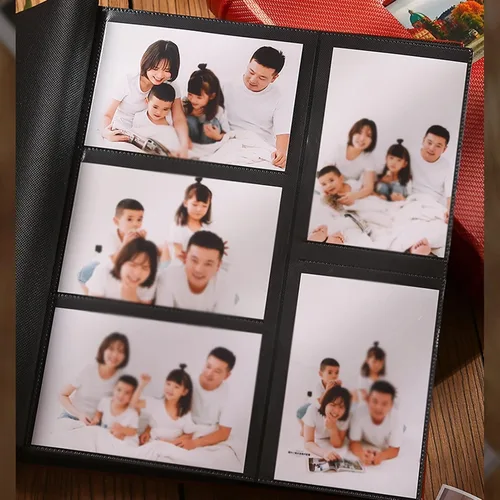 Vista 4 de Álbum de fotos de 6 pulgadas, 800 hojas, cubierta de cuero de gran capacidad, álbum de fotos familiar, álbum de fotos de boda, álbum de fotos