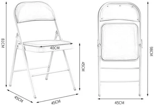 Vista 3 de Folding Chairs Silla de escritorio acolchada para muebles, silla de camping, silla de descanso plegable con marco de metal para sillas de oficina
