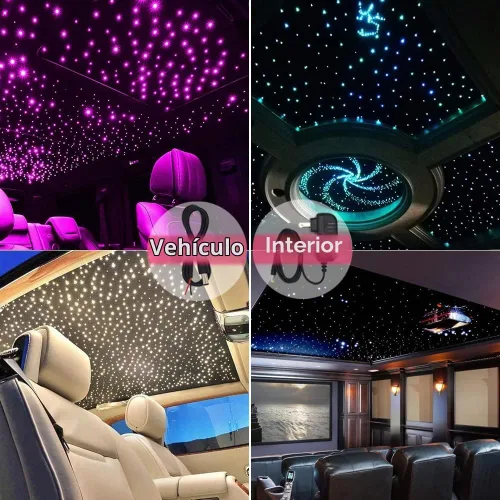 Vista 2 de Twinkle Starlight - Kit de luces LED de estrella para techo, RGBW, Bluetooth, control de aplicación, modo de música, luces de fibra óptica