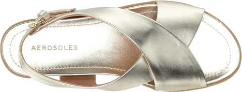 Vista 5 de Aerosoles Sandalias planas Cele para mujer, PU dorado suave, 9, PU de oro suave
