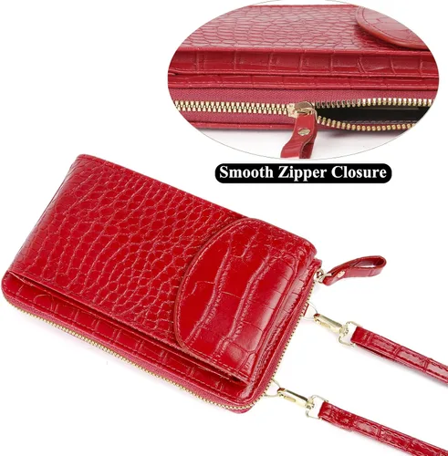Vista 5 de Bolso cruzado pequeño para teléfono celular, cartera con tarjetero y ranura para tarjetas