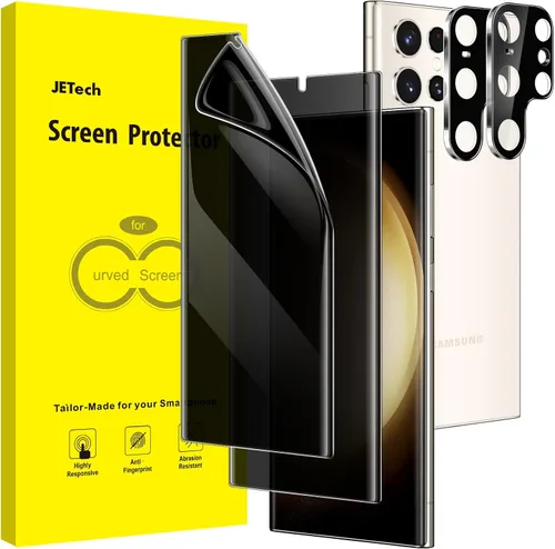 Vista 17 de JETech Protector de Pantalla de Privacidad para Samsung Galaxy S23 5G 6.1 Pulgadas con Protector de Lente de Cámara, Película de Vidrio Templado