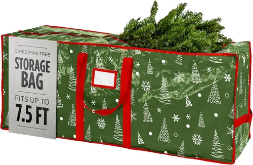 Vista 22 de Bolsa de almacenamiento para árbol de Navidad - Almacena un árbol de Navidad artificial de 7.5 pies, material impermeable duradero, bolsa