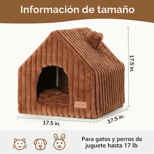 Vista 5 de FUKUMARU - Cama para gatos, cama para perros cubierta lavable cerrada con marco de soporte