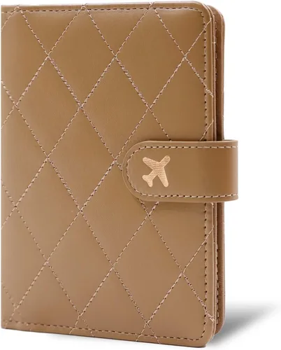 Vista 27 de Melsbrinna Funda de cuero prémium para pasaporte, impermeable, con bloqueo RFID, cartera de viaje con soporte para bolígrafo, bonito libro