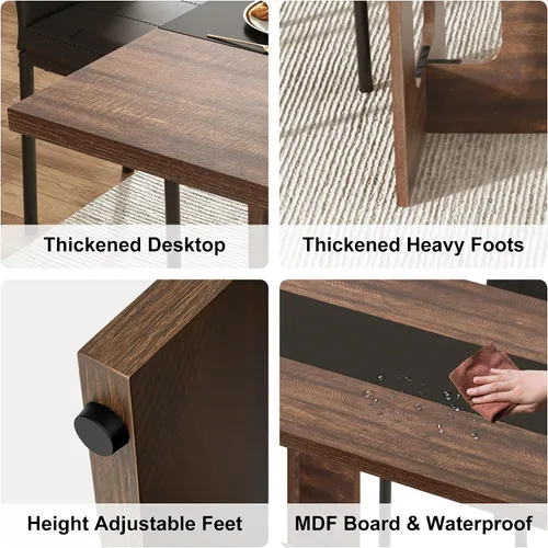 Vista 10 de St.Mandyu Juego de mesa de comedor y sillas de 7 piezas para 4-8 personas, mesa de cocina de 71 pulgadas con 6 sillas, mesa de comedor rectangular