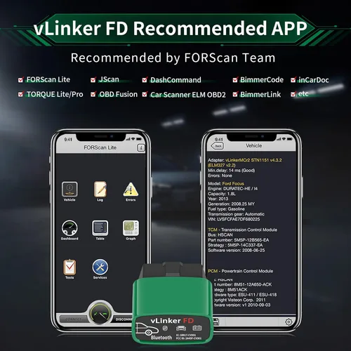 Vista 7 de VGATE vLinker FD Bluetooth OBD2 Escáner Herramienta de Diagnóstico, Lectores de Código de Automóvil y Herramientas de Escaneo para Android y Windows