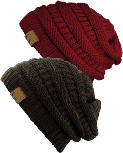 Vista 75 de Gorro a la moda de tejido suave abultado, cálido y elástico de C.C