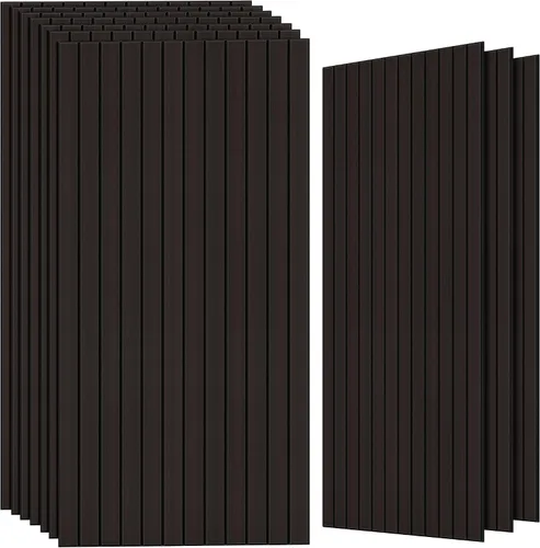 Vista 35 de TO-TH Juego de 4 paneles de pared insonorizados de 47.2 x 23.6 pulgadas con aspecto de madera, absorben el sonido, paneles acústicos grandes