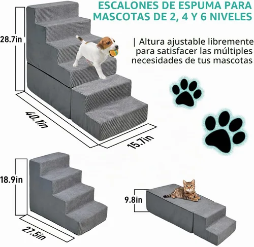 Vista 2 de Escalera para perros para camas altas de 30 pulgadas de alto