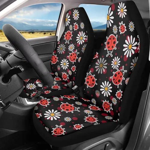 Vista 18 de Bulopur Fundas para asientos de coche negras y blancas con forma de murciélago, protector de asiento de coche universal, accesorios de coche