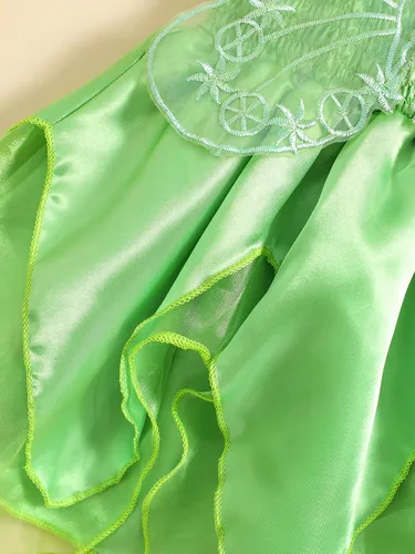 Vista 8 de Disfraz de hada de princesa para niñas, vestido de campanilla, alas de elfo, cosplay, disfraz de Halloween, fiesta de cumpleaños