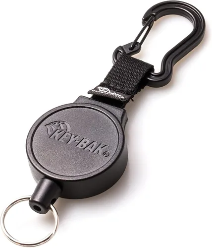Vista 3 de KEY-BAK MID6 llavero y sujeta placas con cordones de poliéster de 36 pulgadas, 6 onzas Fuerza de retracción, negro