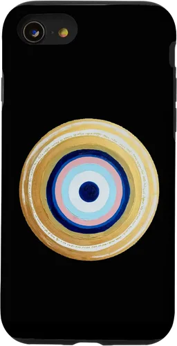 Vista 18 de Carcasa para iPhone 17 con protección contra maldiciones amarillas y negras, color rosa
