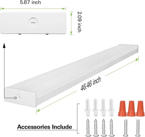 Vista 6 de Paquete de 4 unidades de luz envolvente LED de 4 pies con 3 selecciones de potencia/lumenes/CCT, 55W/65W/75W, 5500lm/6500lm/7500lm, 3000K4000K5000K