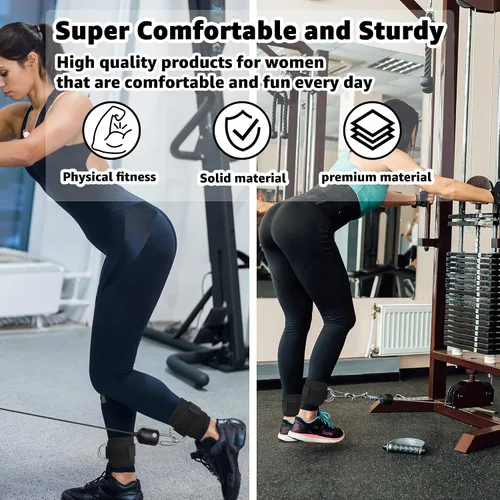 Vista 2 de Correas de Tobillo de Fitness para Máquina de Cable, Kickbacks Ejercicios de Glúteos, Ejercicios de Parte Inferior del Cuerpo, Correas Ajustables