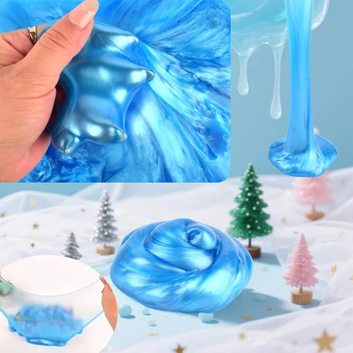 Vista 2 de Paquete de 24 Galaxy Slime, regalos de fiesta de slime azul, antiadherente, suave y liso para cumpleaños, recompensas de aula, rellenos de Slime